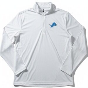 Antigua Detroit Lions NFL Quarter Zip Pullover Mens 2XL White Performance Top